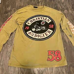 Cool vintage Christian Audigier Green Long Sleeve Tee